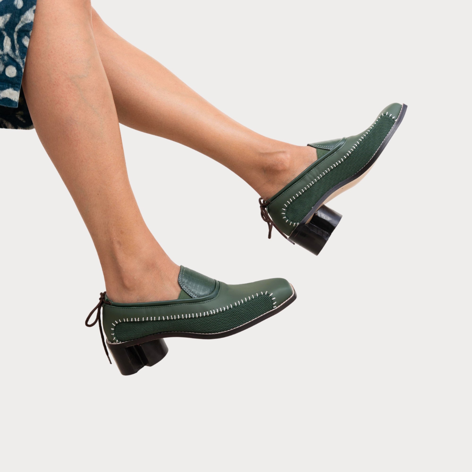 Elaichi Boot in Olive with 2-inch heel by Suvaa